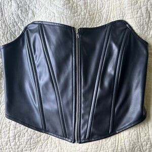 Leather Corset-Style Tube Top